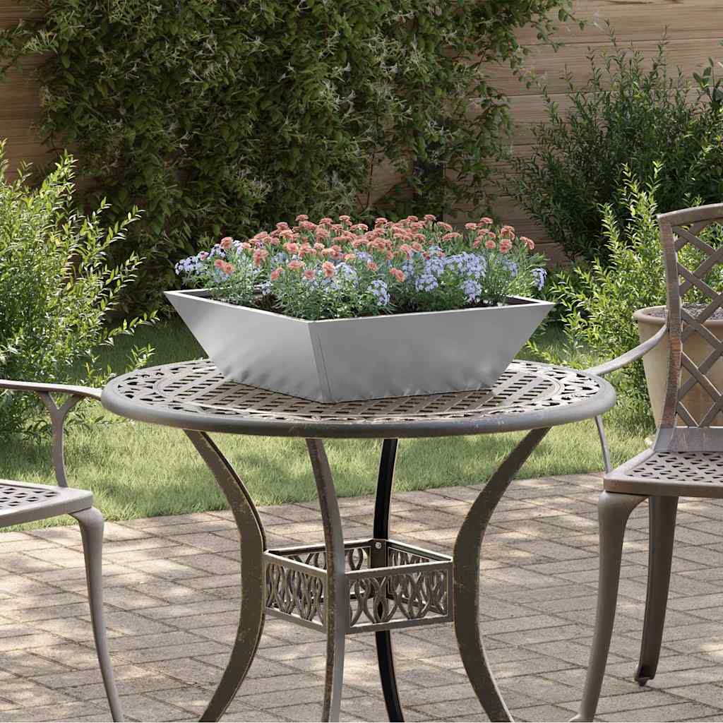 DRDALE Garden Planter 50x50x15 cm Galvanised Steel - Silver