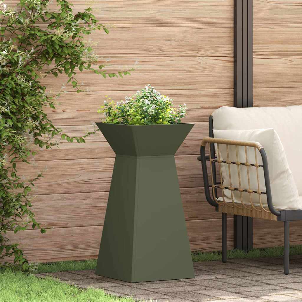 DRDALE Pillar Planter 2 pcs Olive 35x35x73 cm