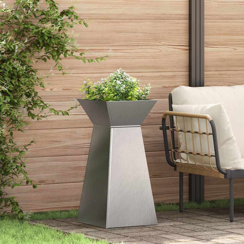 DRDALE Pillar Planter 35x35x73 cm Stainless Steel - Silver