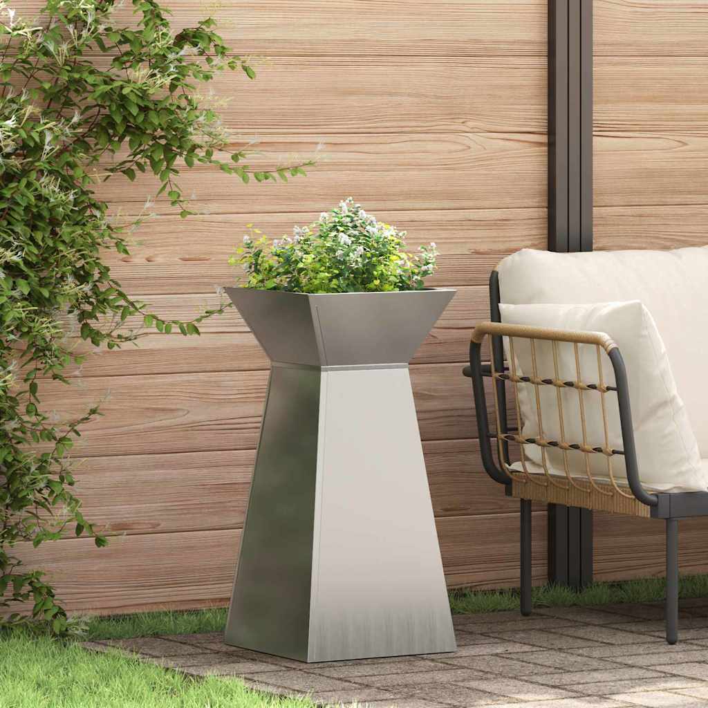DRDALE Pillar Planter 2 pcs 35x35x73 cm - Silver