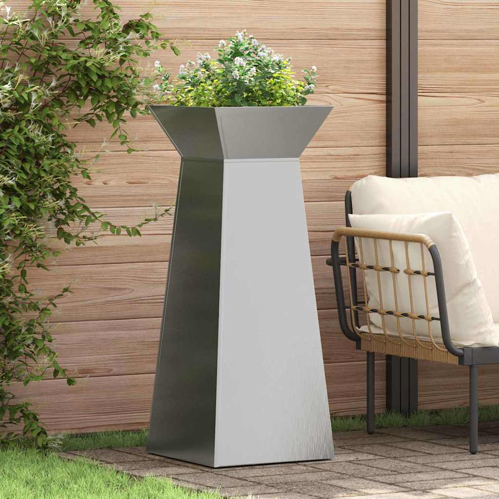 DRDALE Pillar Planter 2 pcs 40x40x100 cm - Silver