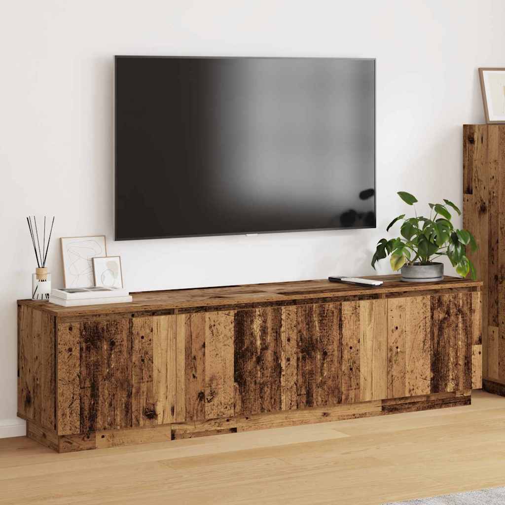 TV Cabinet with LED Old Wood 180x38x49 cm Engineered Wood