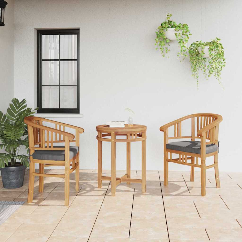 PAULOFT Chair with Cushion 2 pcs 63x58x89 cm Solid Teak Wood - Brown