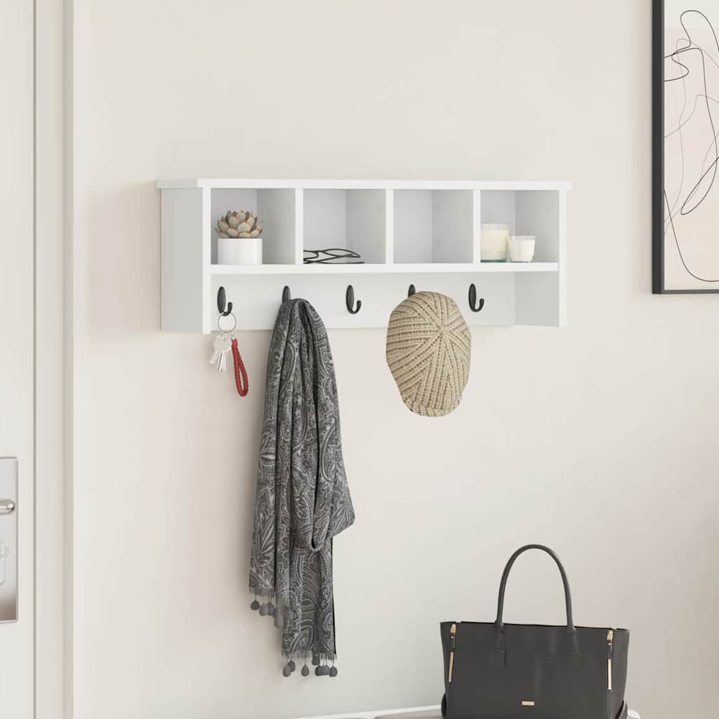 Wall-Mounted Coat Rack White 75 x 16 x 26 cm Engineered wood