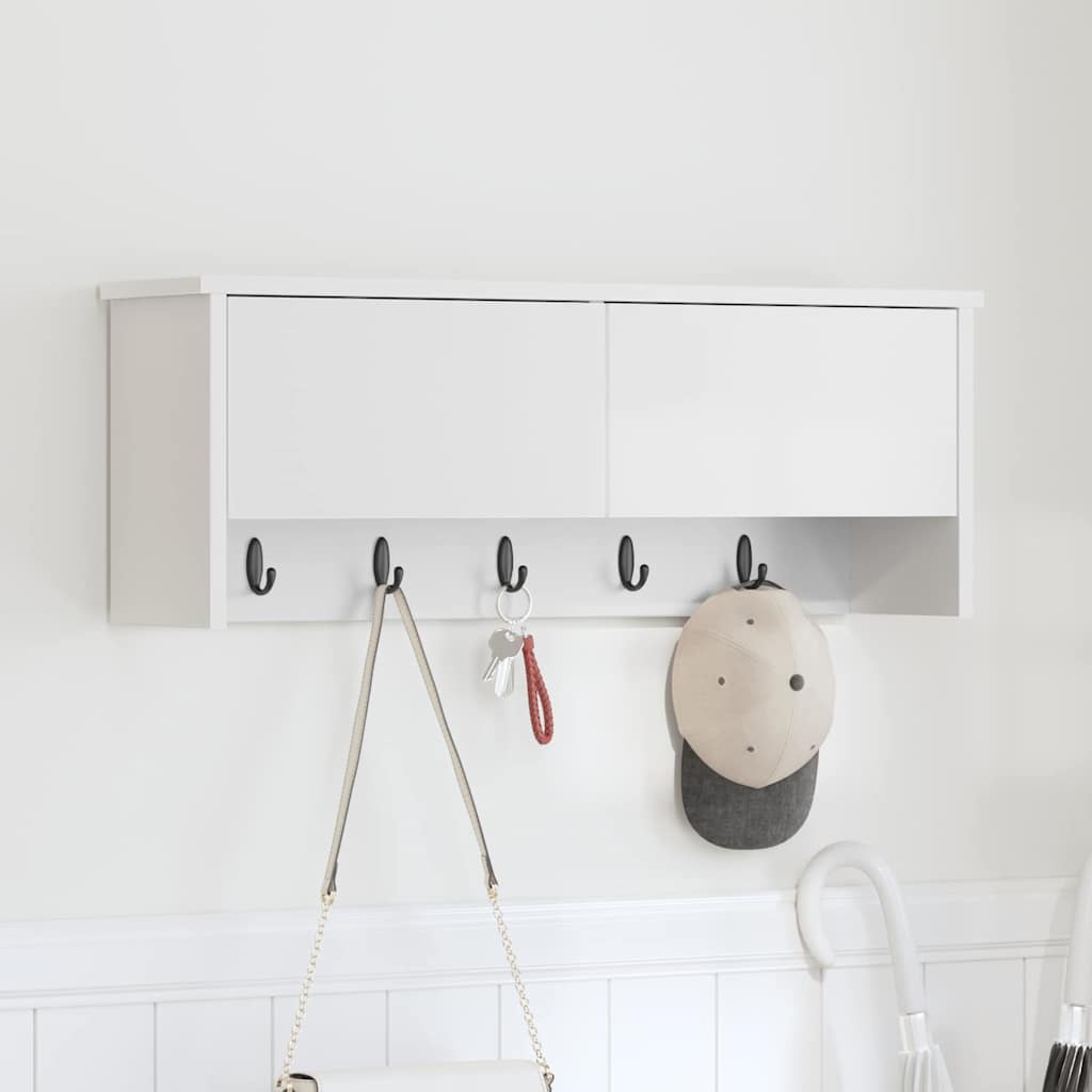 Wall-Mounted Coat Rack White 80 x 20 x 30 cm Engineered wood