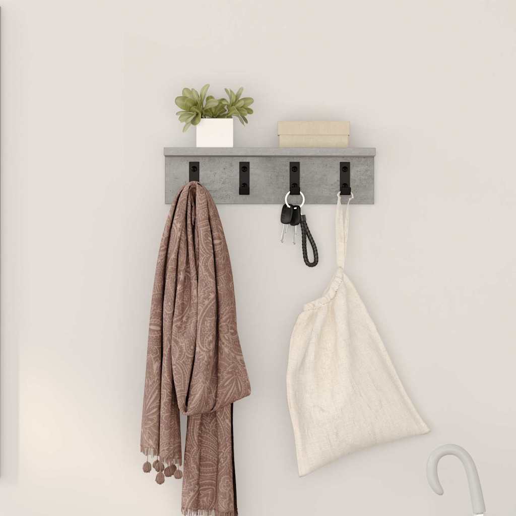 Wall-Mounted Coat Rack Concrete grey 40 x 10.5 x 10.5 cm