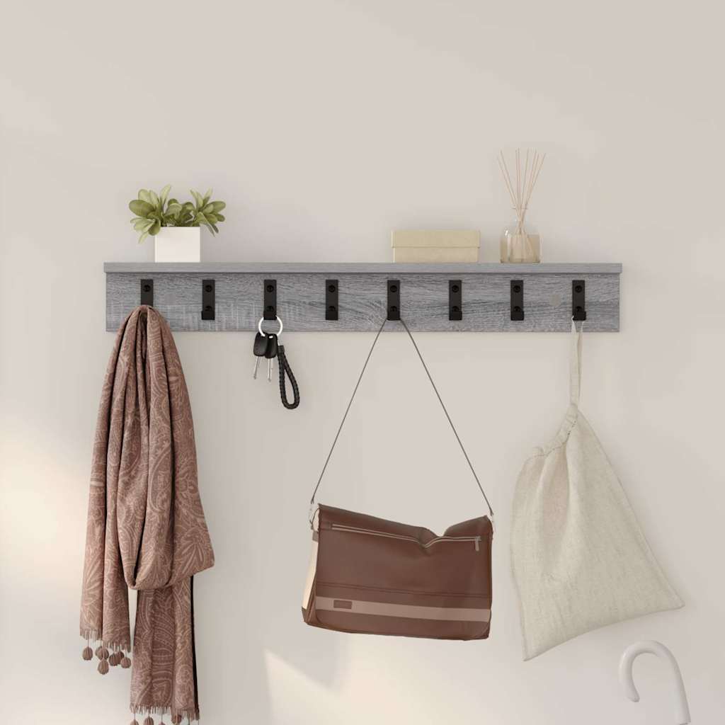 Wall-Mounted Coat Rack Grey sonoma 80 x 10.5 x 10.5 cm