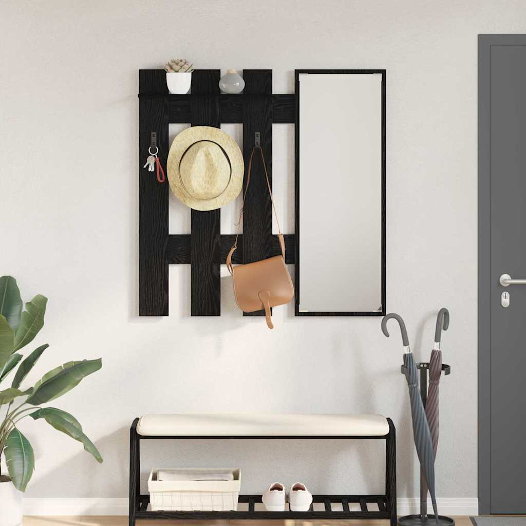 Wall-Mounted Coat Rack Wall-mounted Black oak 100 x 10 x 100 cm