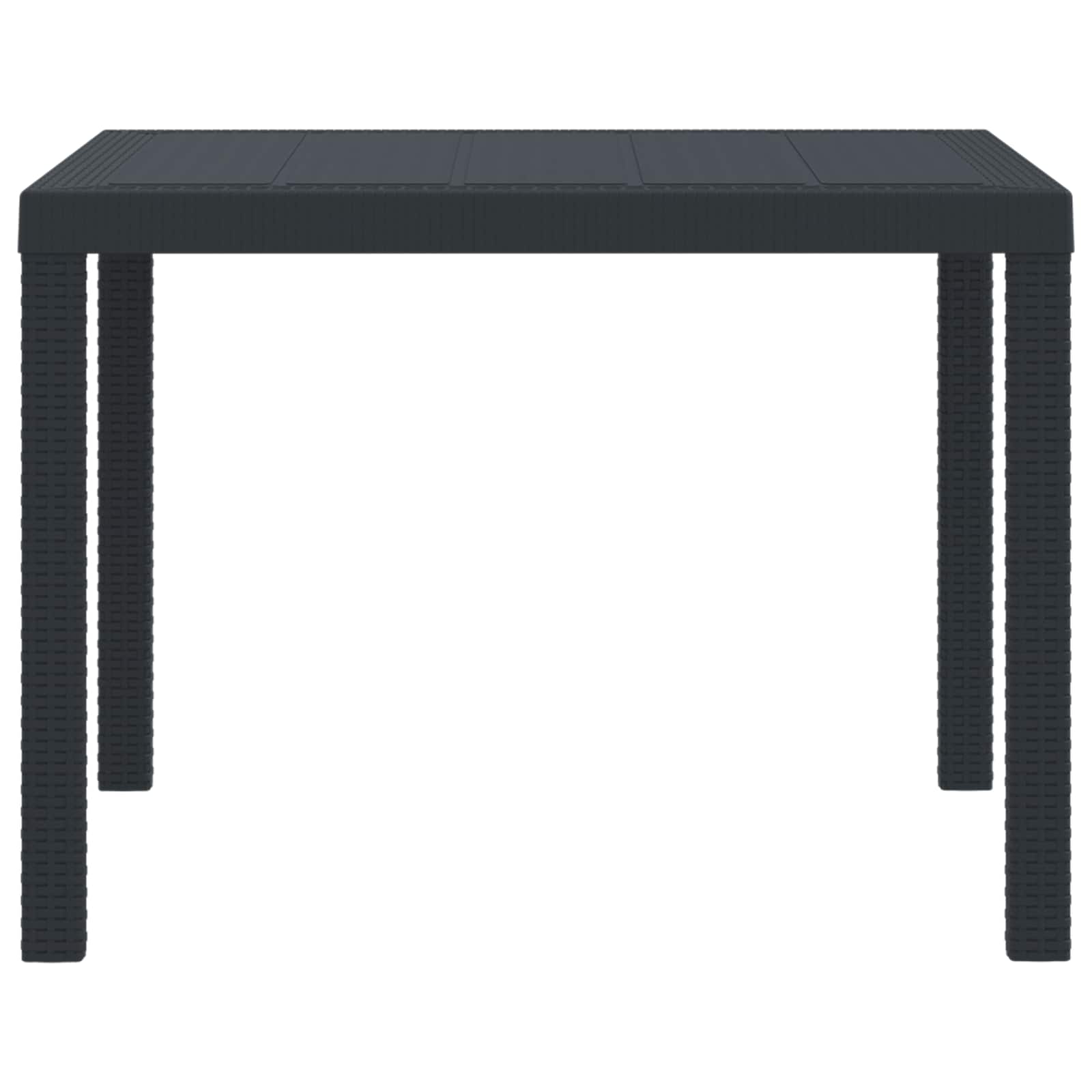 TARIDG Garden Dining Table Anthracite 100x100x73 cm Poly Rattan