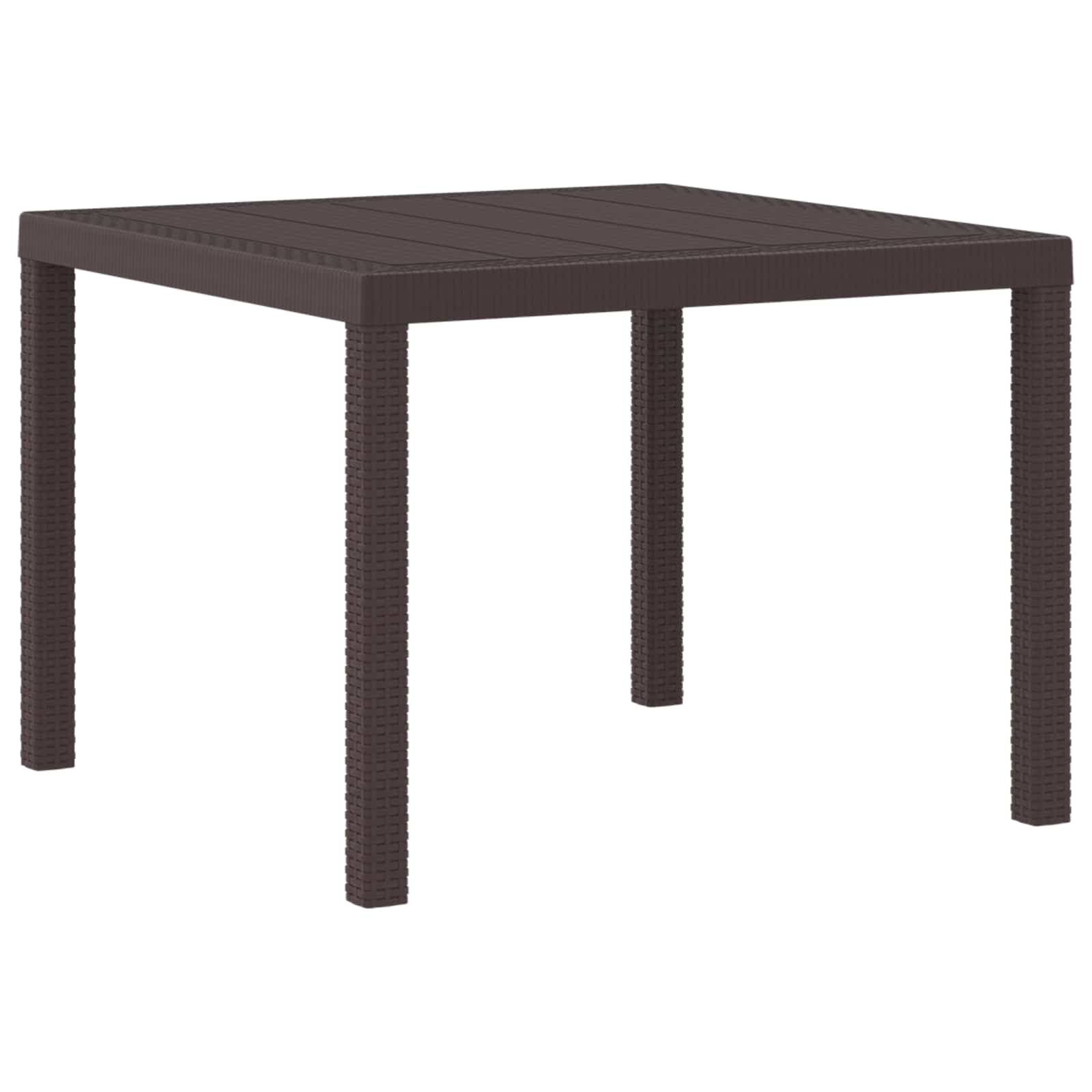 TARIDG Garden Dining Table 100x100x73 cm Poly Rattan - Brown