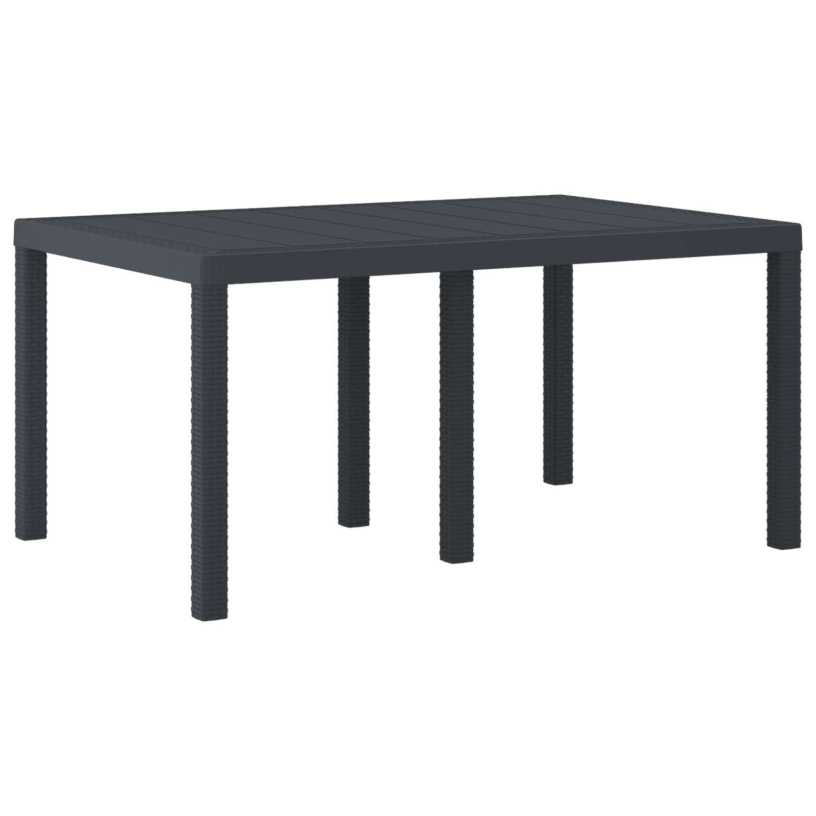 TARIDG Garden Dining Table Anthracite 150x100x73 cm Poly Rattan