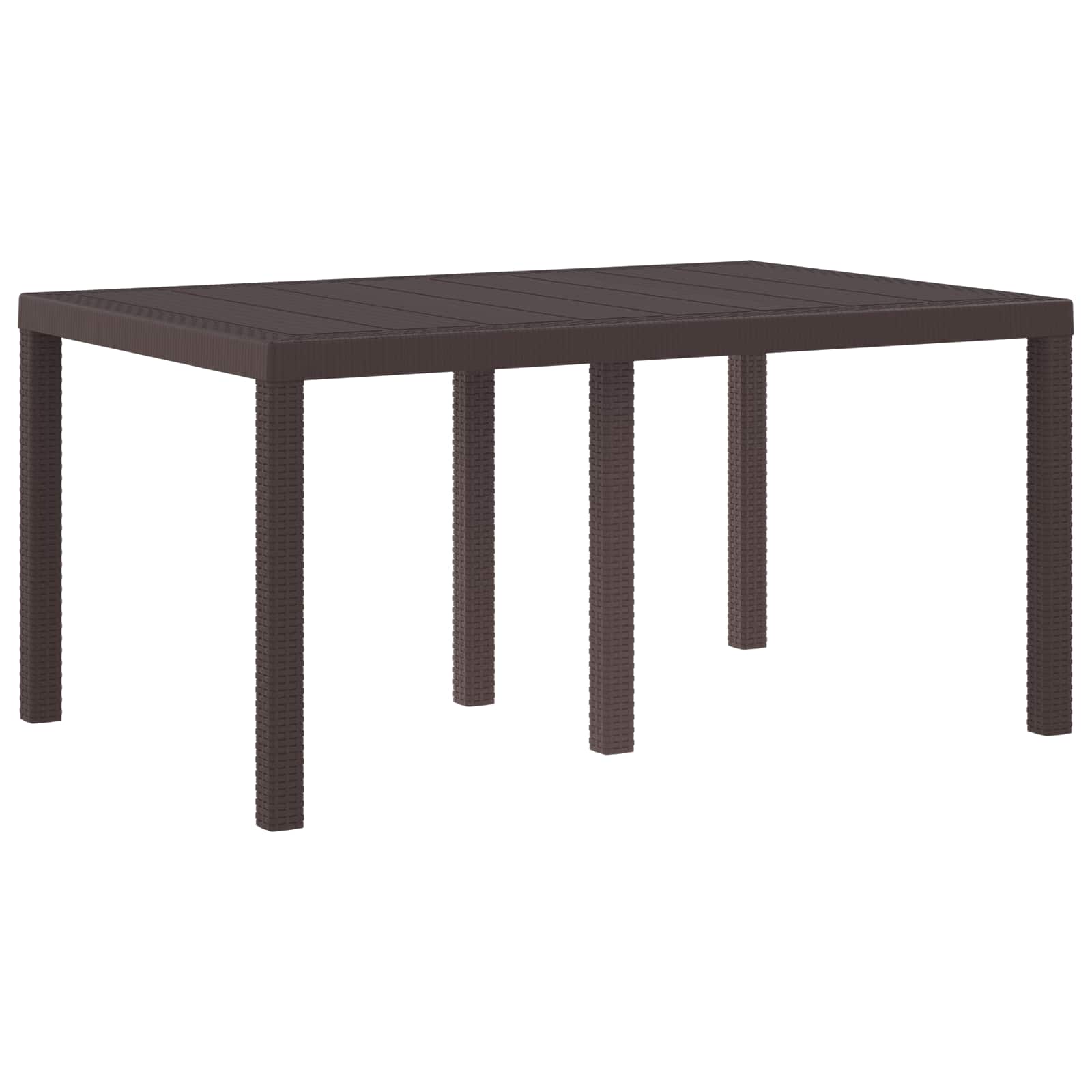 TARIDG Garden Dining Table 150x100x73 cm Poly Rattan - Brown