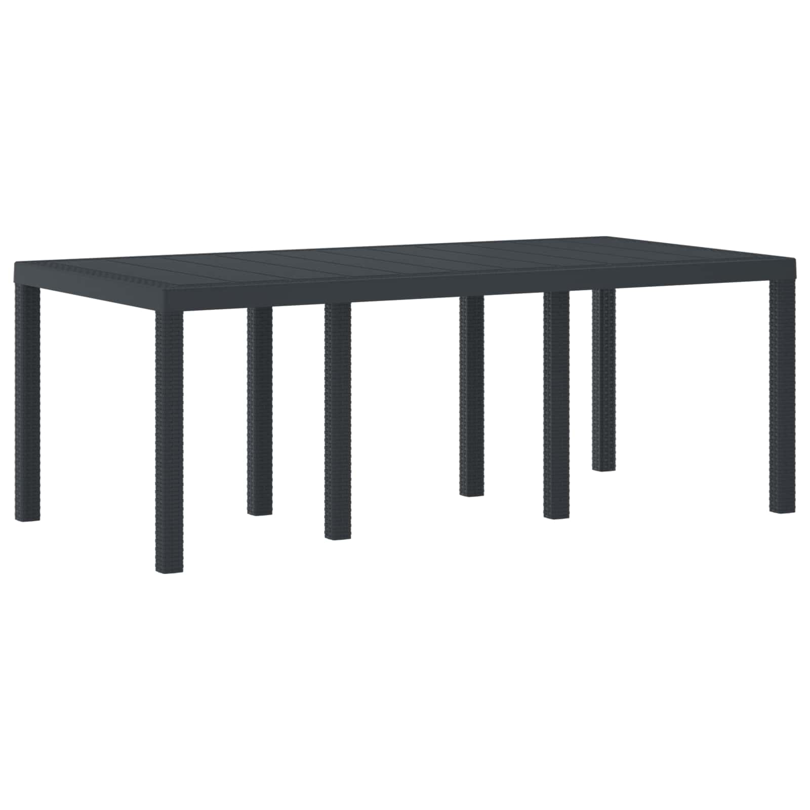 TARIDG Garden Dining Table Anthracite 200x100x73 cm Poly Rattan