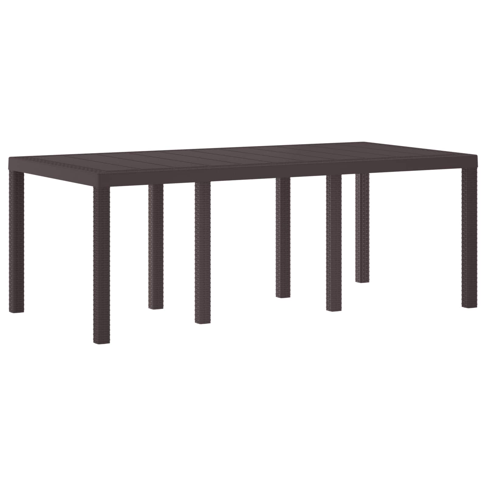 TARIDG Garden Dining Table 200x100x73 cm Poly Rattan - Brown