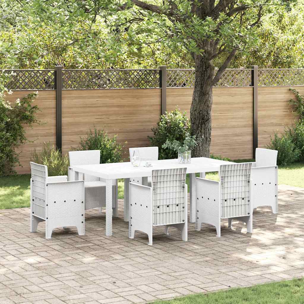 TARIDG Garden Dining Table 200x100x73 cm Poly Rattan - White