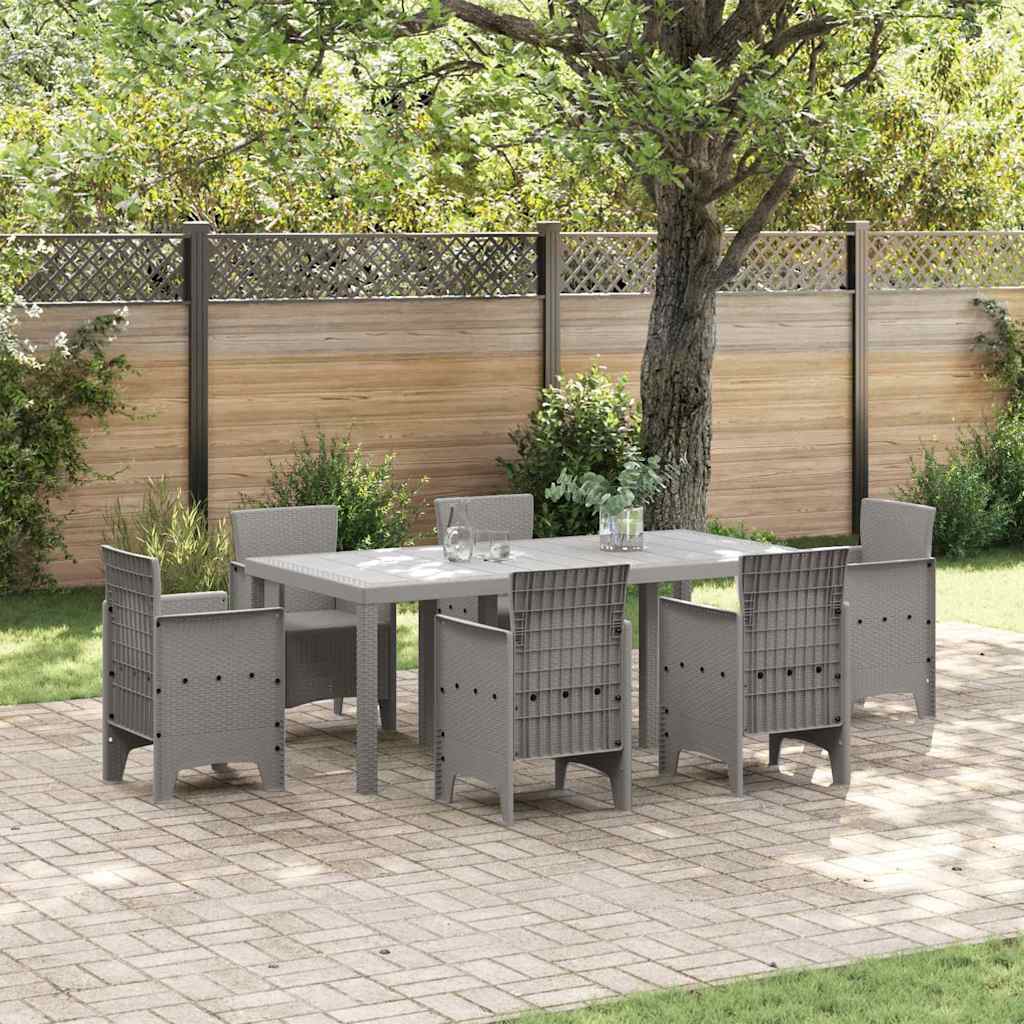 TARIDG Garden Dining Table Light 200x100x73 cm Poly Rattan - Grey
