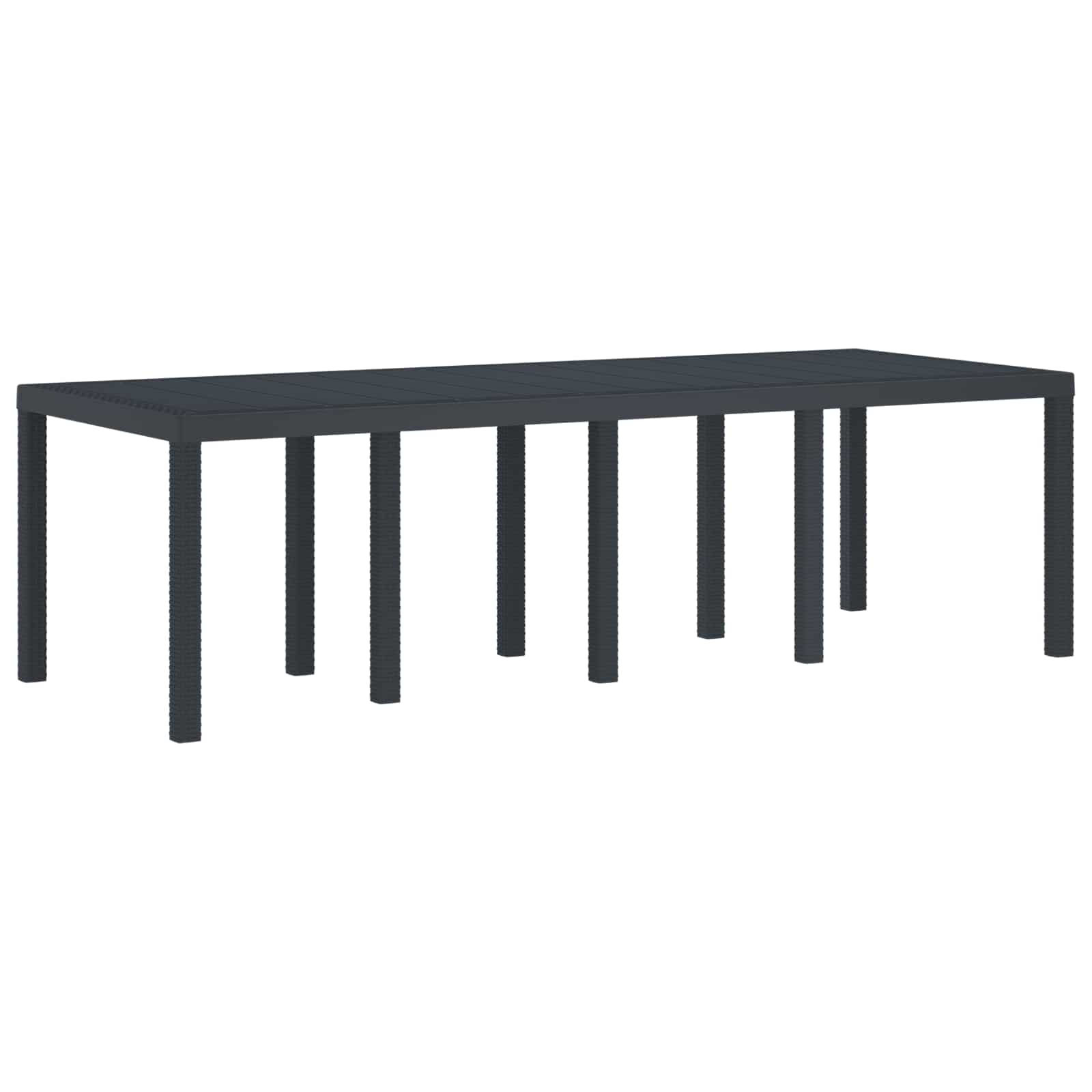 TARIDG Garden Dining Table Anthracite 250x100x73 cm Poly Rattan