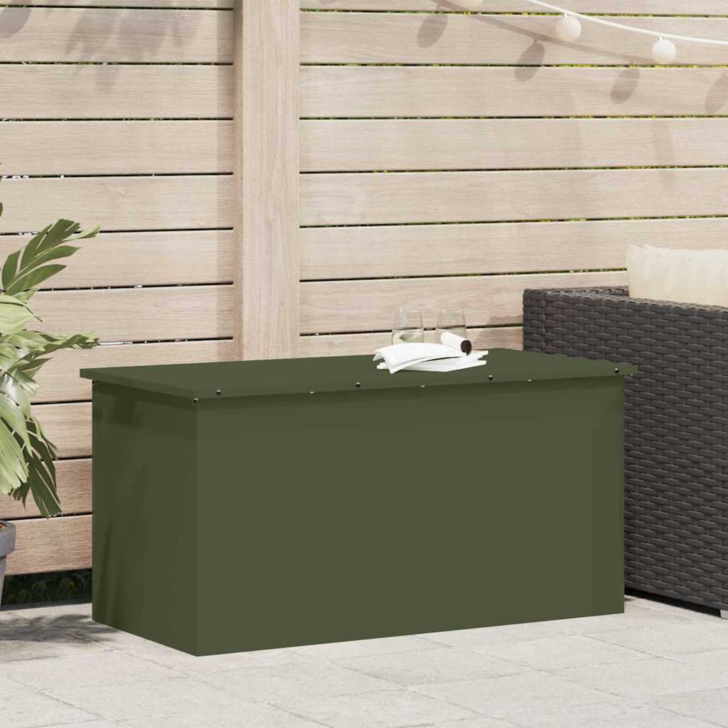 PERCOVE Outdoor Storage Box Olive 100x50.5x50 cm Steel - Green