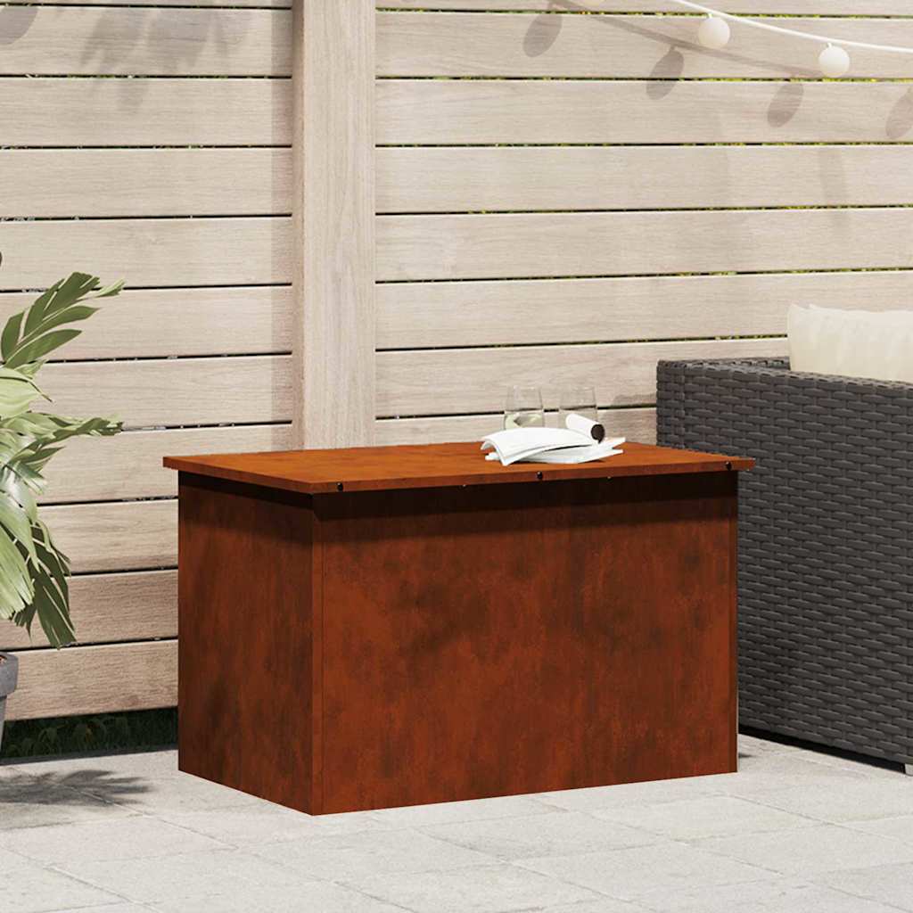 PERCOVE Outdoor Storage Box Rusty 80x50.5x50 cm Steel
