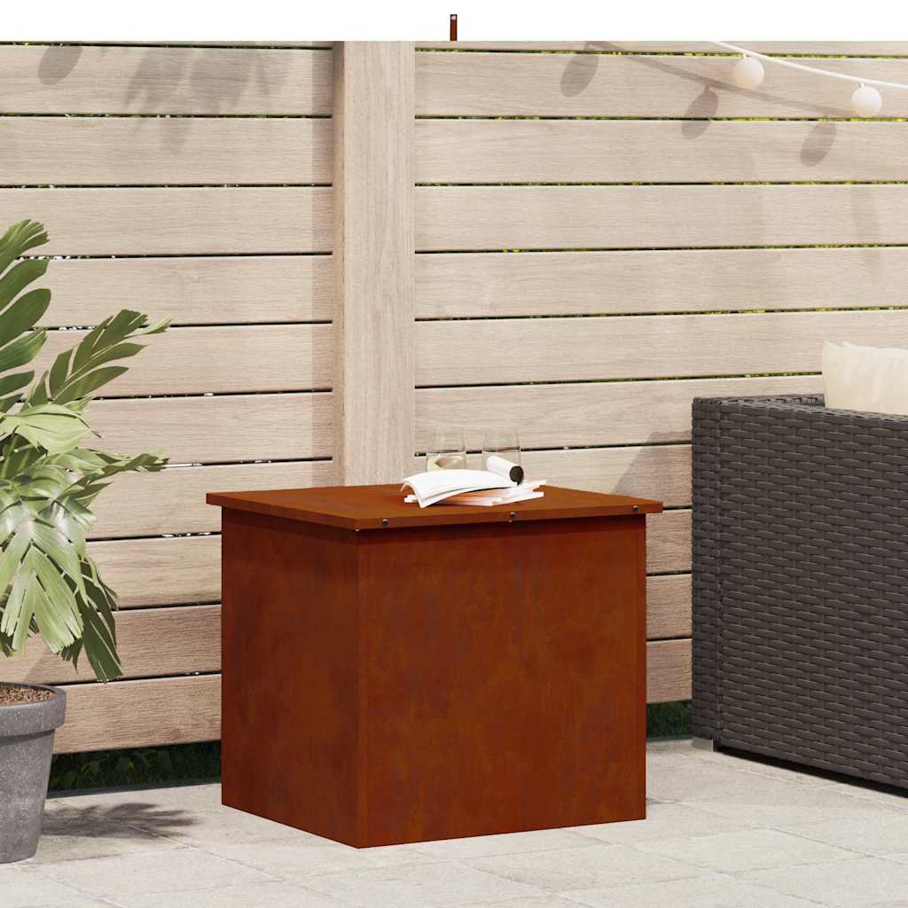 PERCOVE Outdoor Storage Box Rusty 55x50.5x50 cm Steel