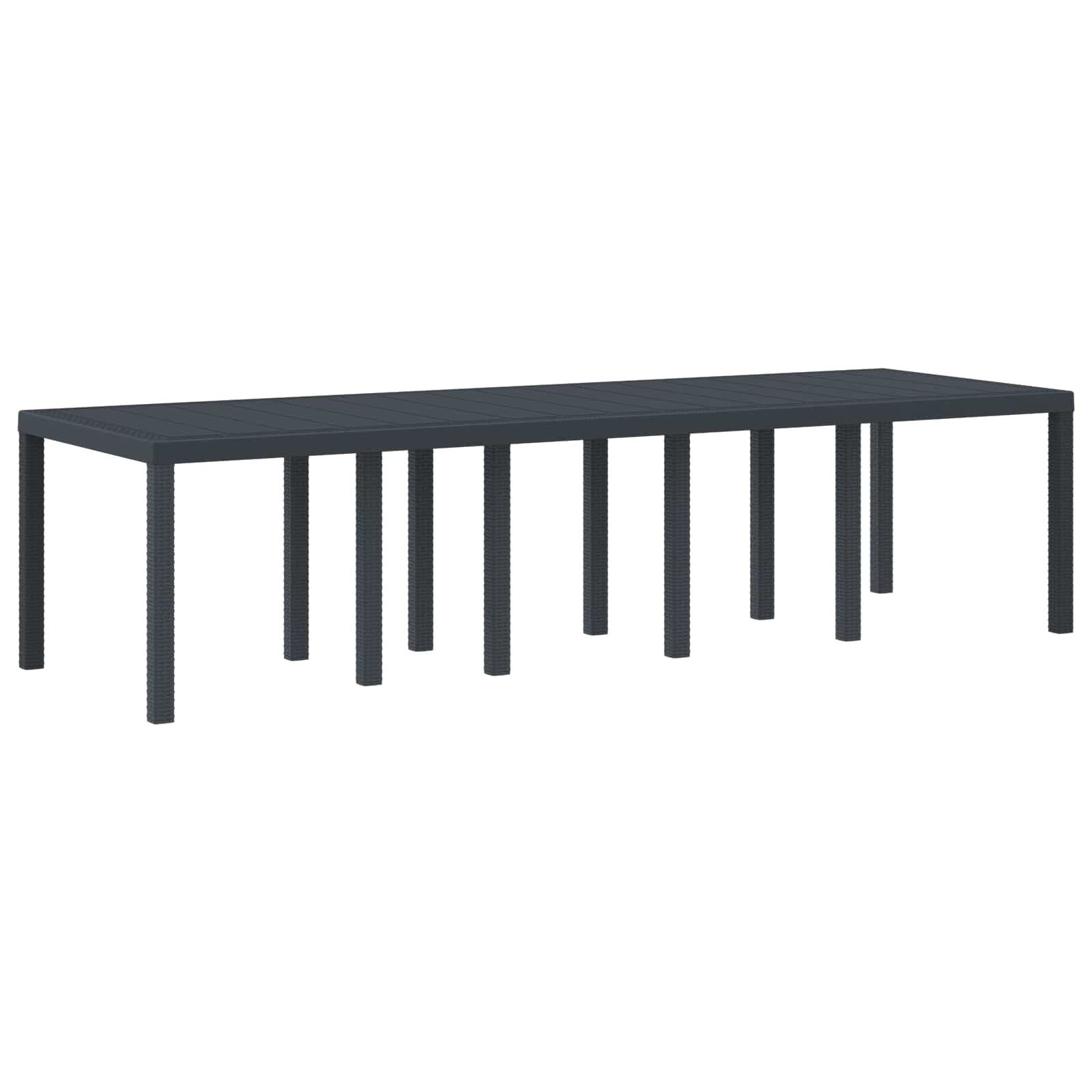 ORHEAT Garden Dining Table Anthracite 300x100x73 cm Poly Rattan