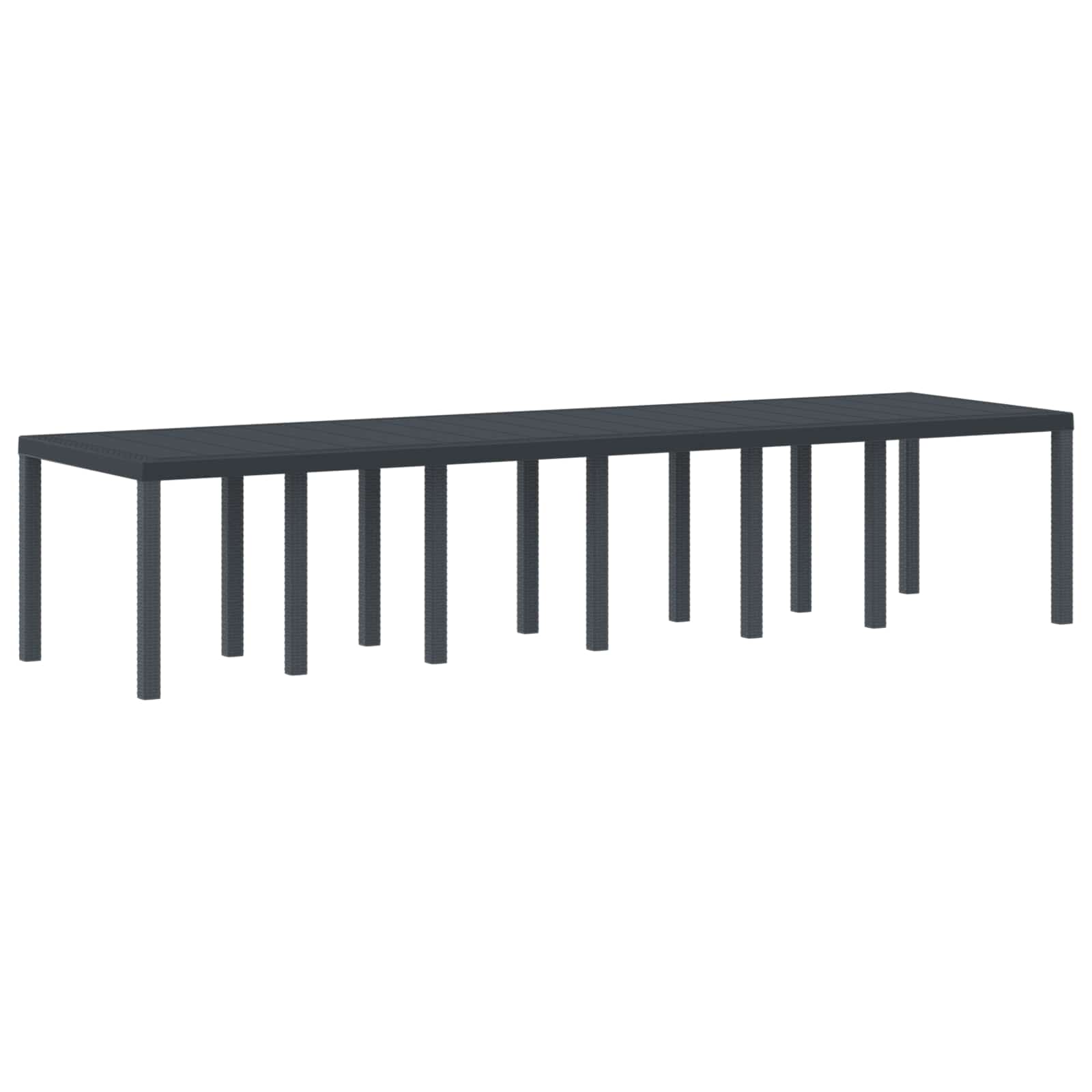 ORHEAT Garden Dining Table Anthracite 350x100x73 cm Poly Rattan