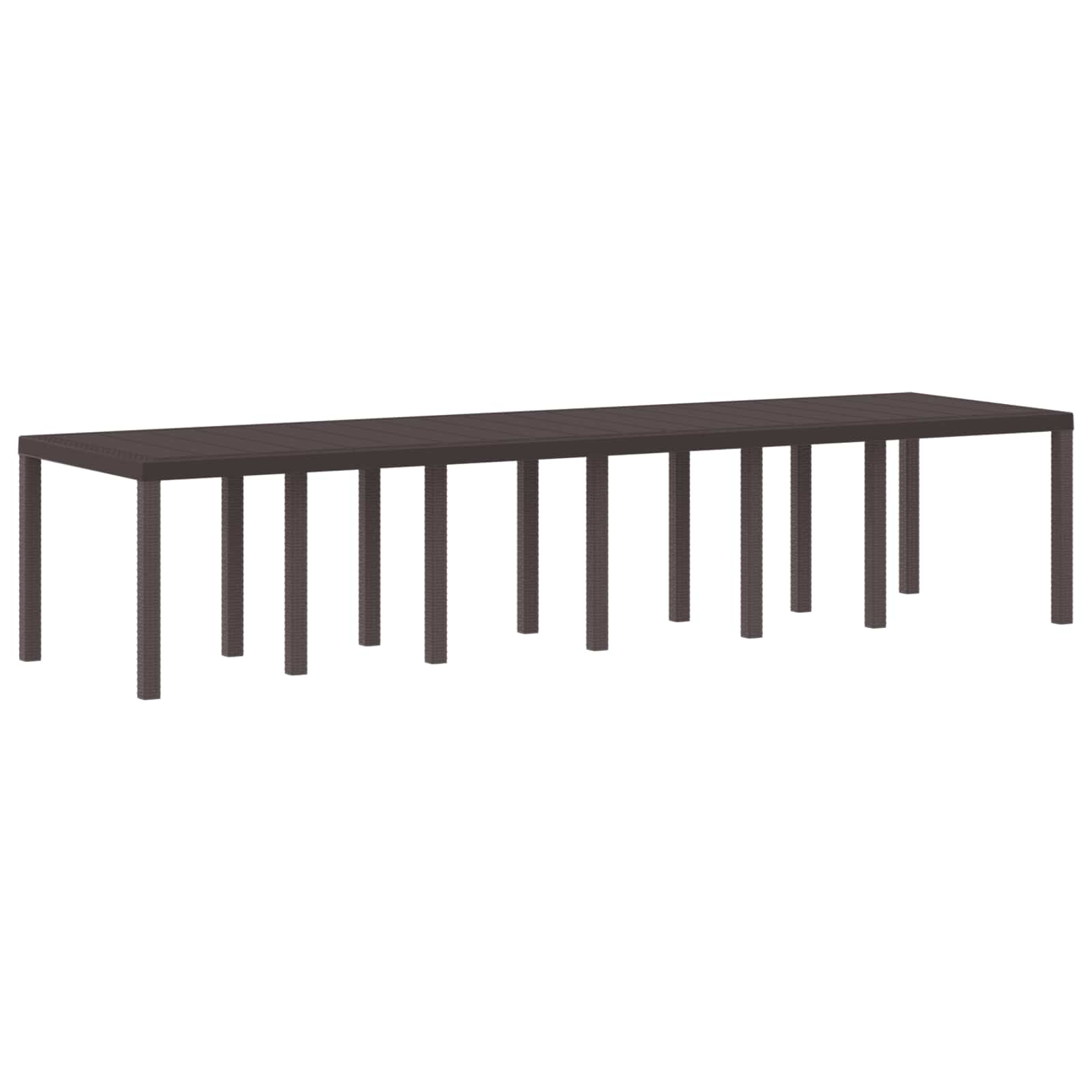 ORHEAT Garden Dining Table 350x100x73 cm Poly Rattan - Brown