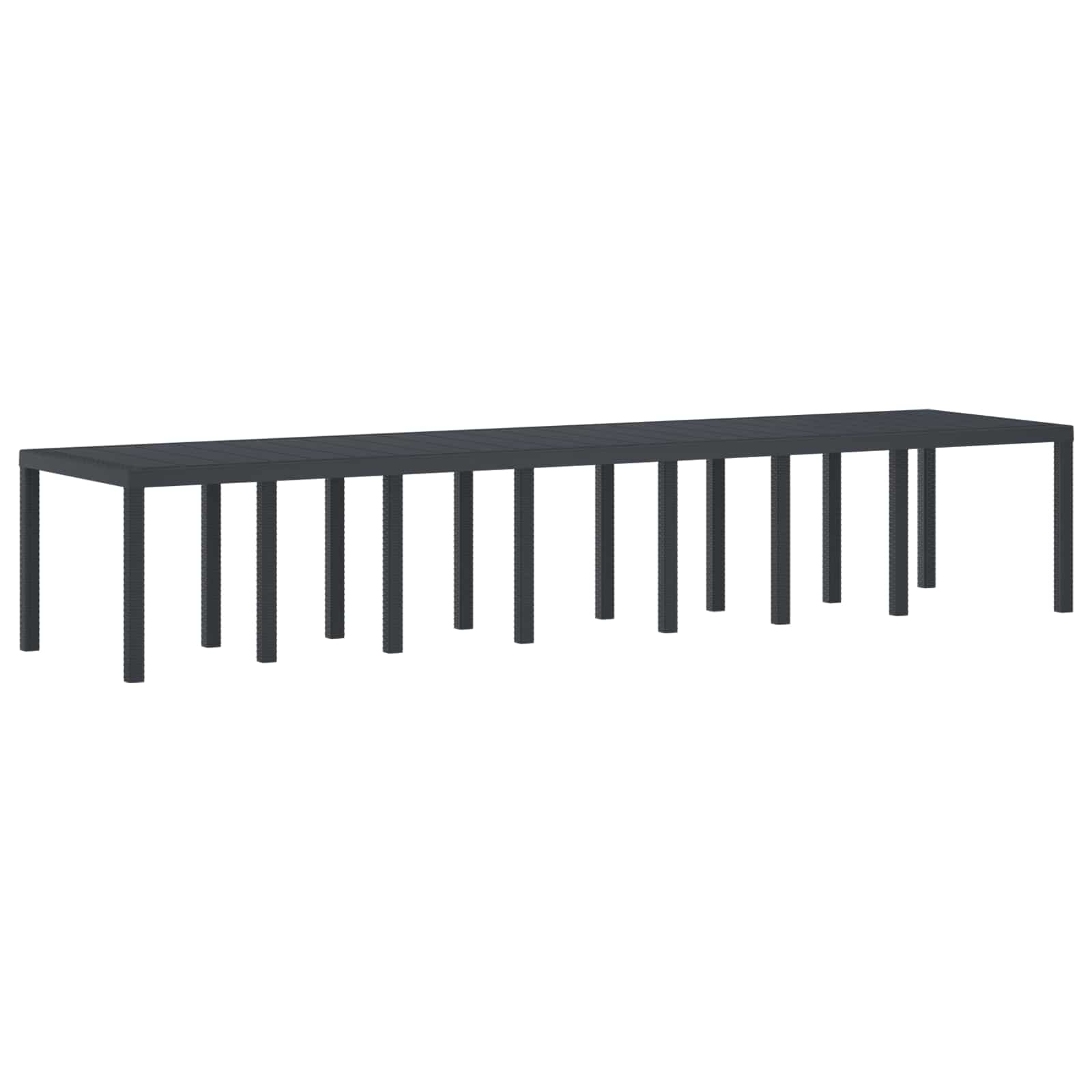 ORHEAT Garden Dining Table Anthracite 400x100x73 cm Poly Rattan