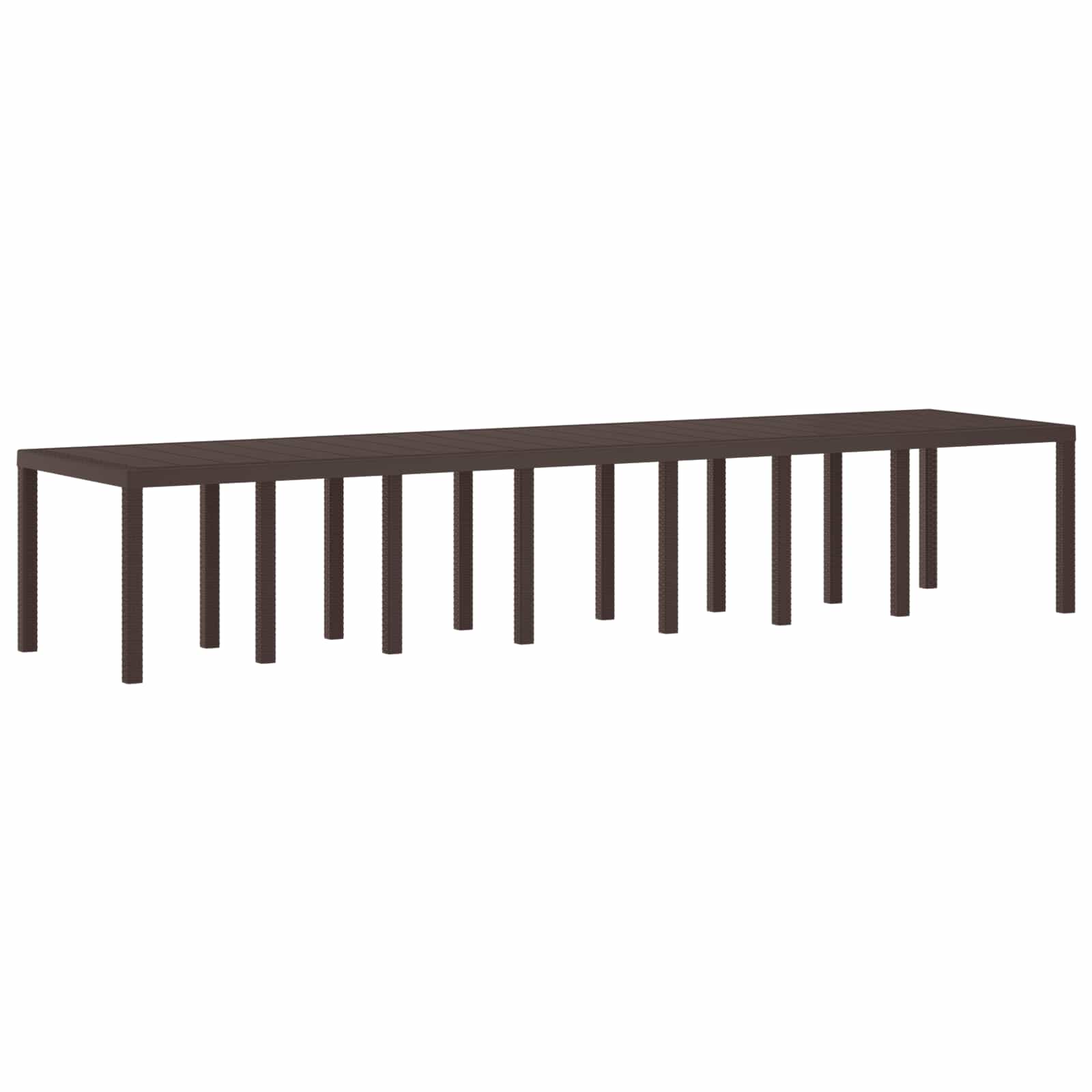 ORHEAT Garden Dining Table 400x100x73 cm Poly Rattan - Brown