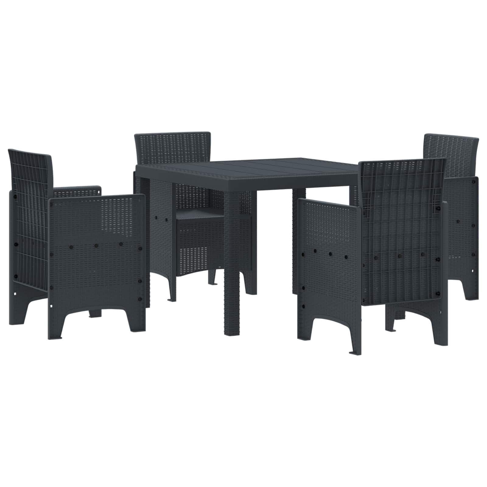 ORHEAT Garden Dining Set 5 pcs Anthracite Polypropylene