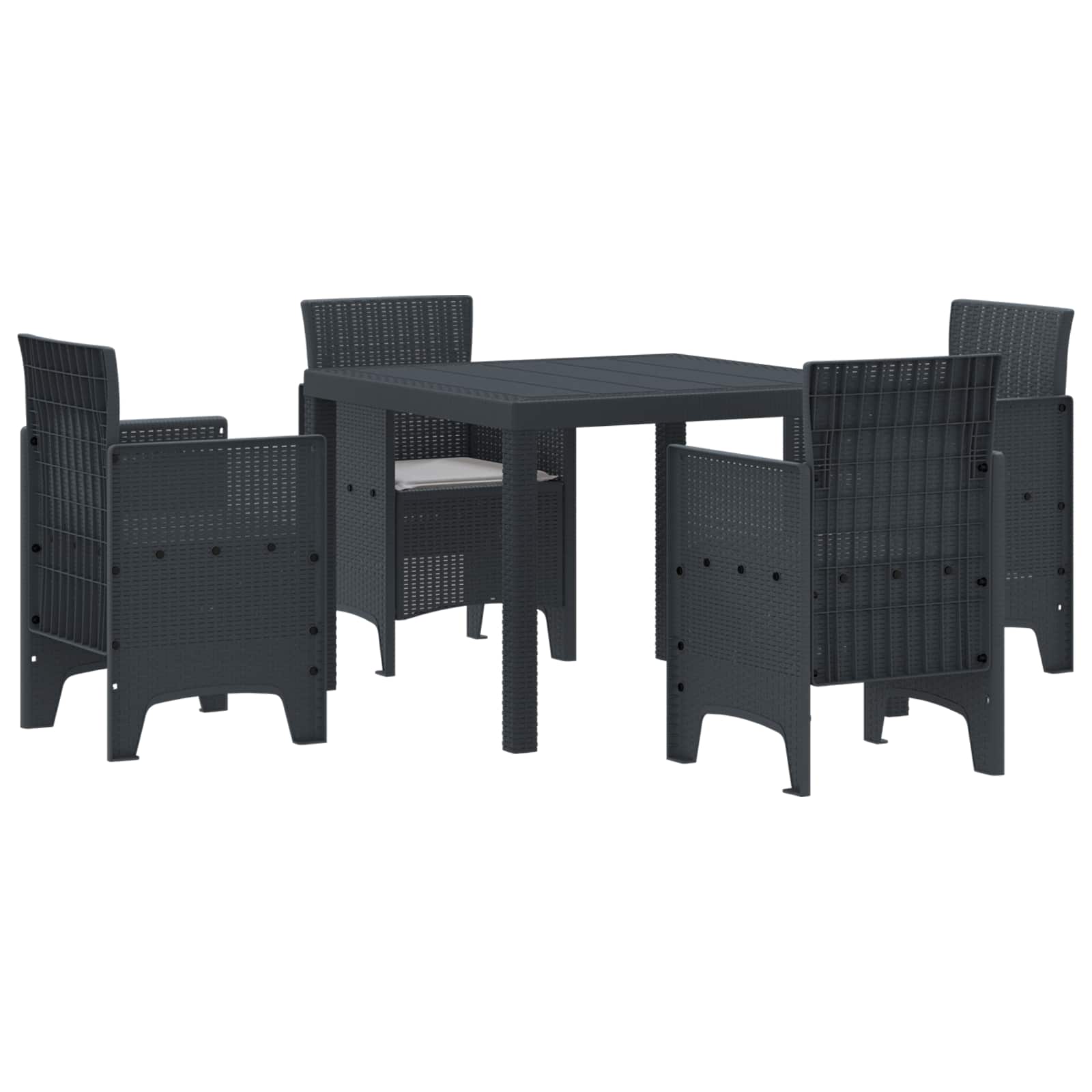 ORHEAT Garden Dining Set 5 pcs Anthracite Polypropylene