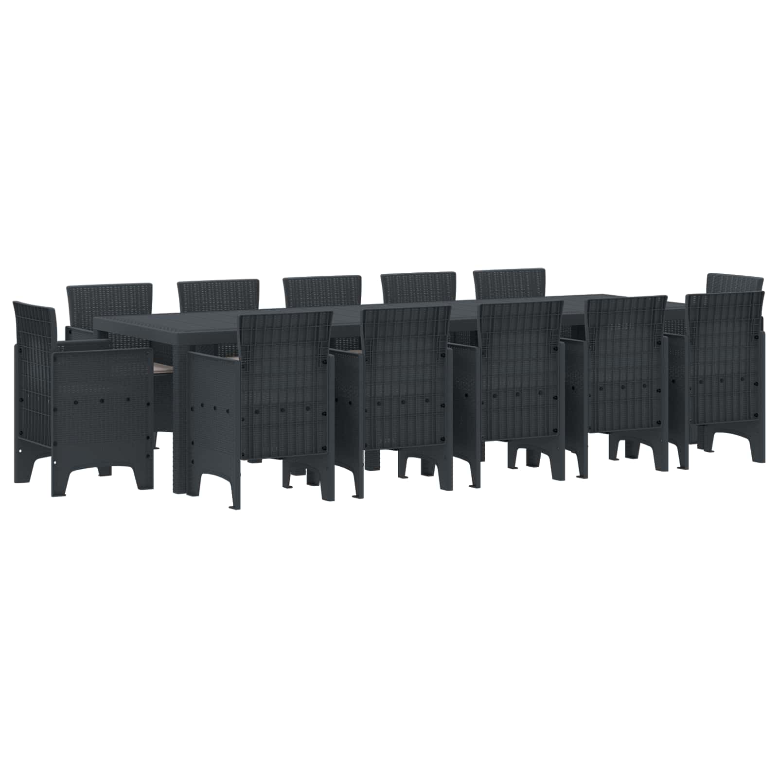 ORHEAT Garden Dining Set with Cushions with Cushion 13 pcs Anthracite