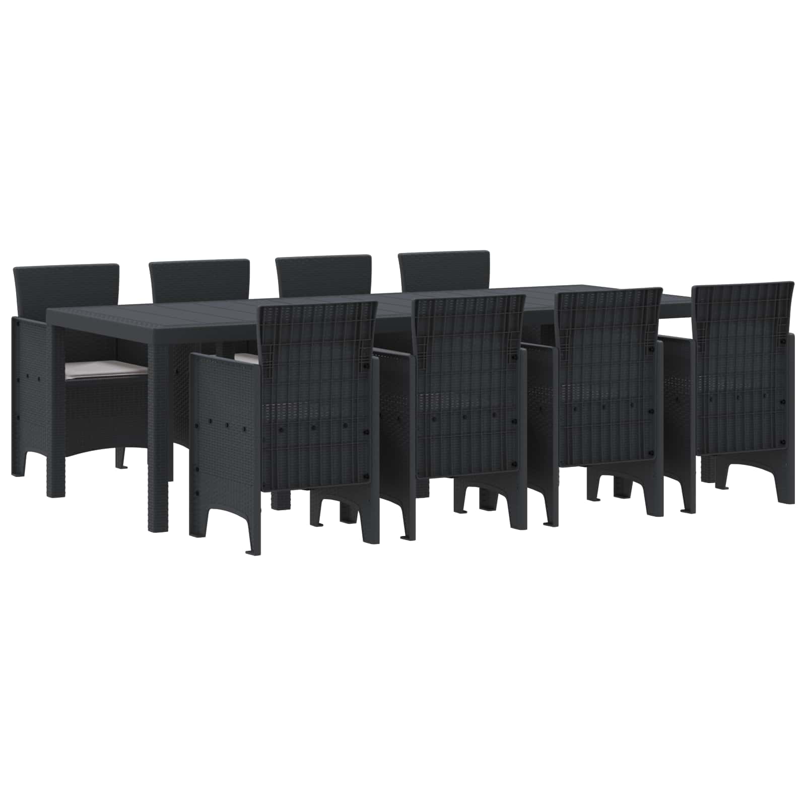 ORHEAT Garden Dining Set 9 pcs Anthracite Polypropylene