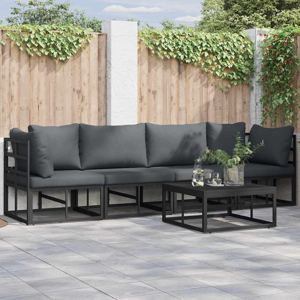 ENLBRO Garden Sofa Set 4 pcs Metal - Black