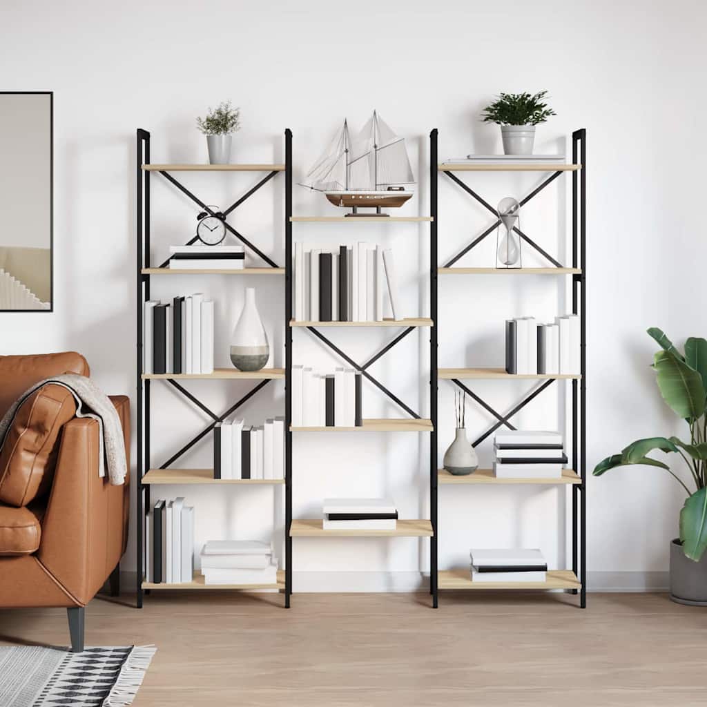 Bookshelf Sonoma oak 156 x 25 x 167.5 cm Engineered wood