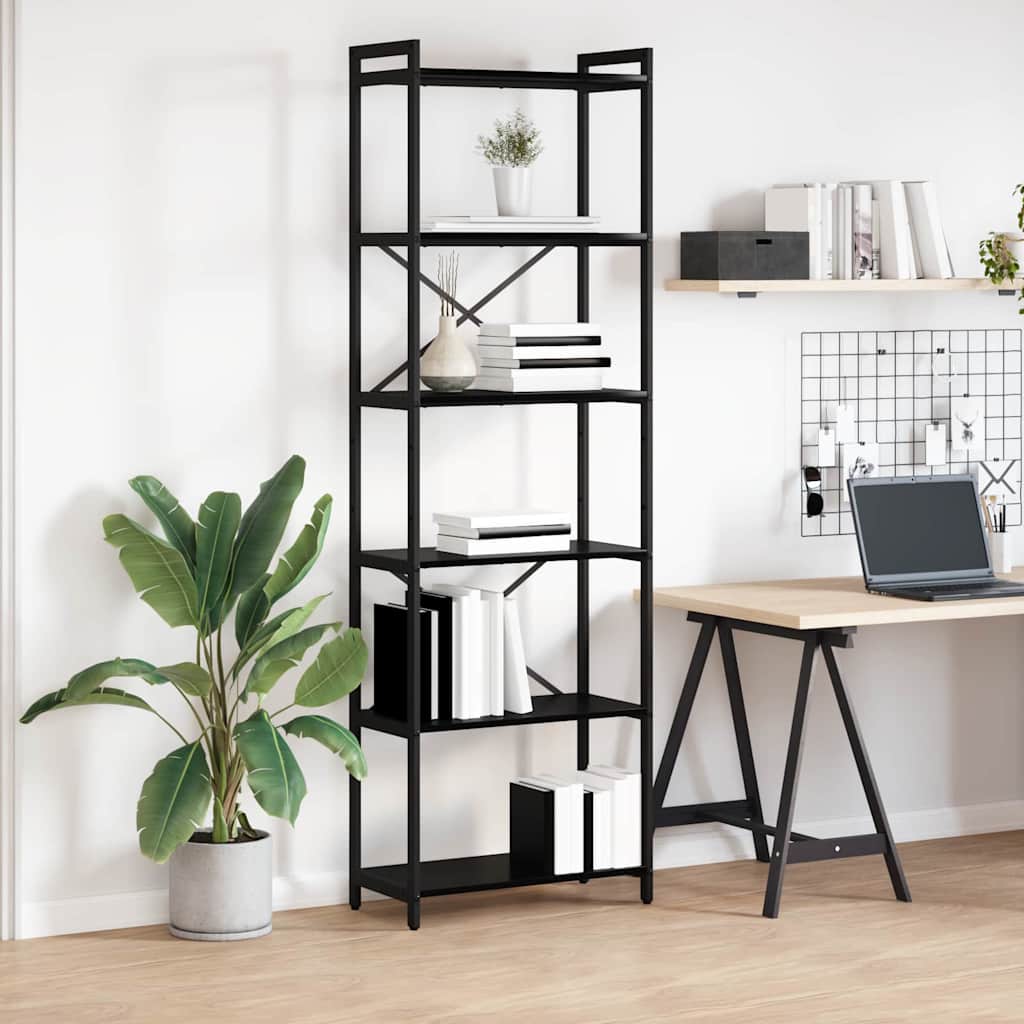 Bookcase Black oak 60 x 30 x 188 cm Engineered wood