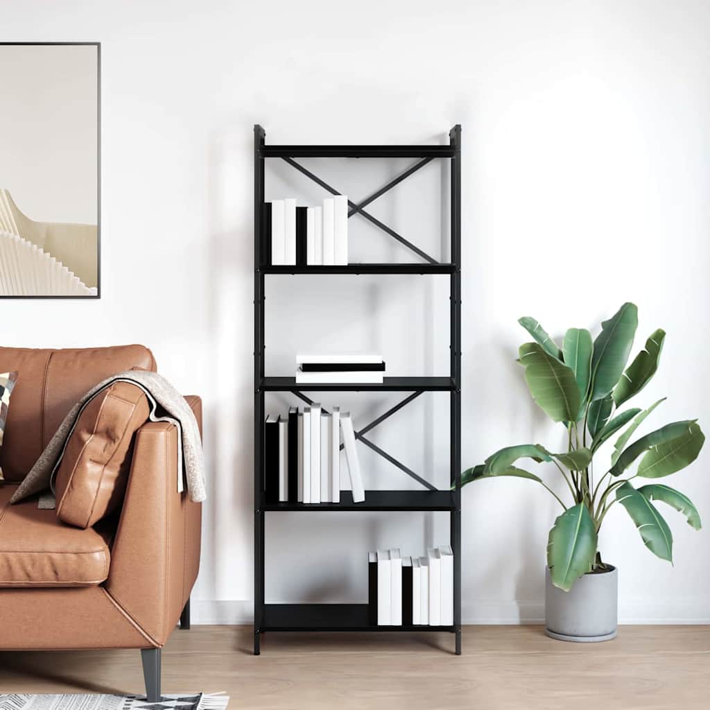 Bookcase Black oak 60 x 30 x 153 cm Engineered wood