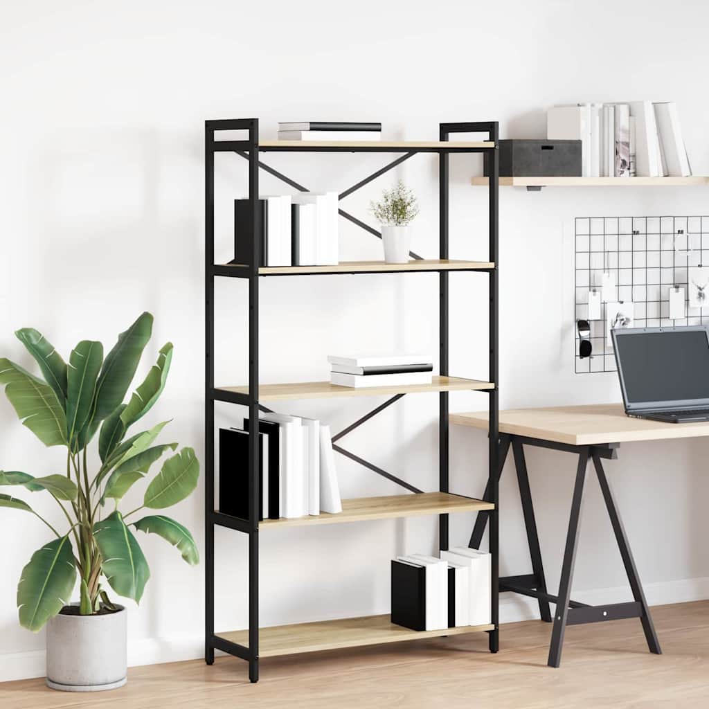 Bookcase Sonoma oak 80 x 30 x 153 cm Engineered wood