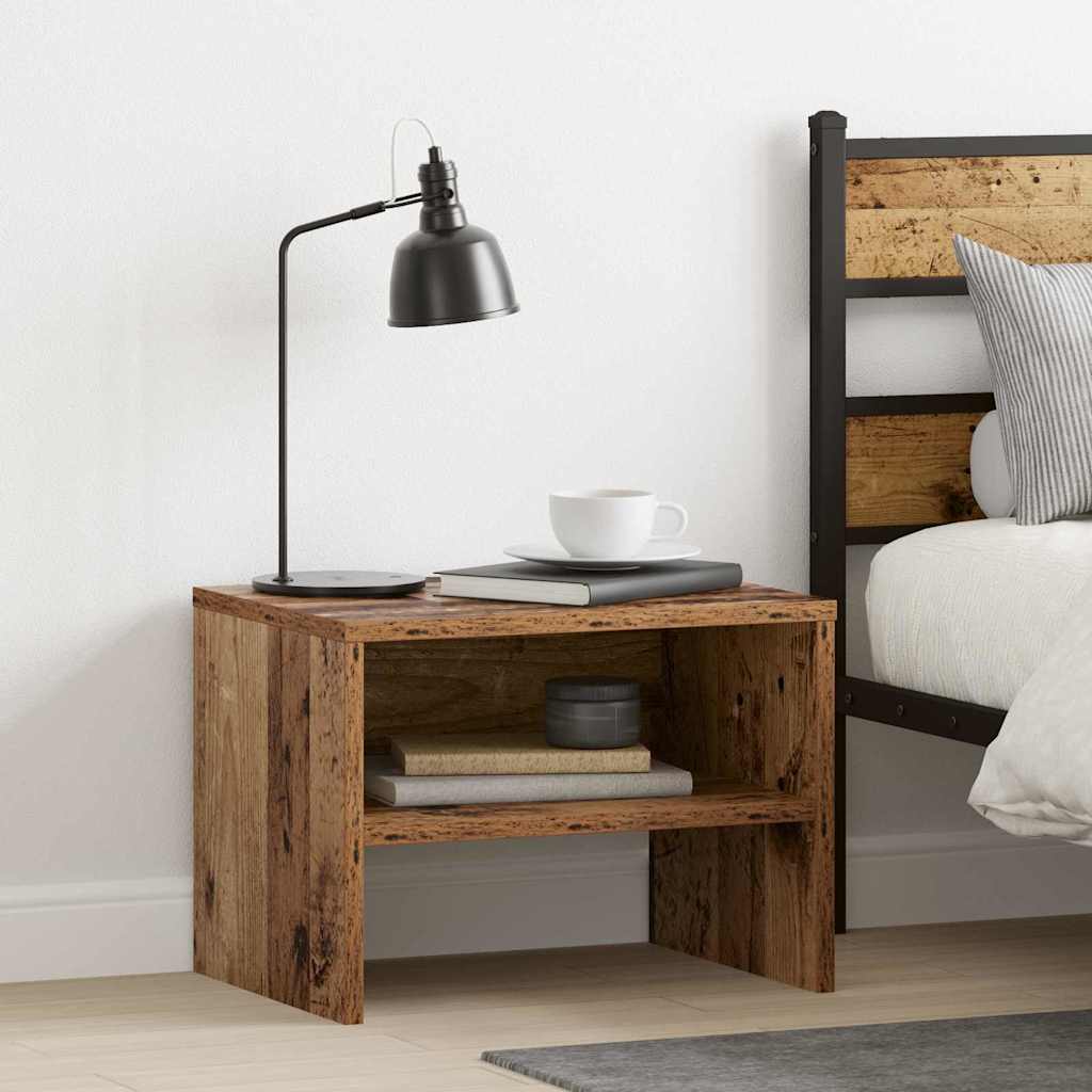 Bedside Cabinet 2 Pieces Old wood 40 x 40 x 30 cm Engineered wood