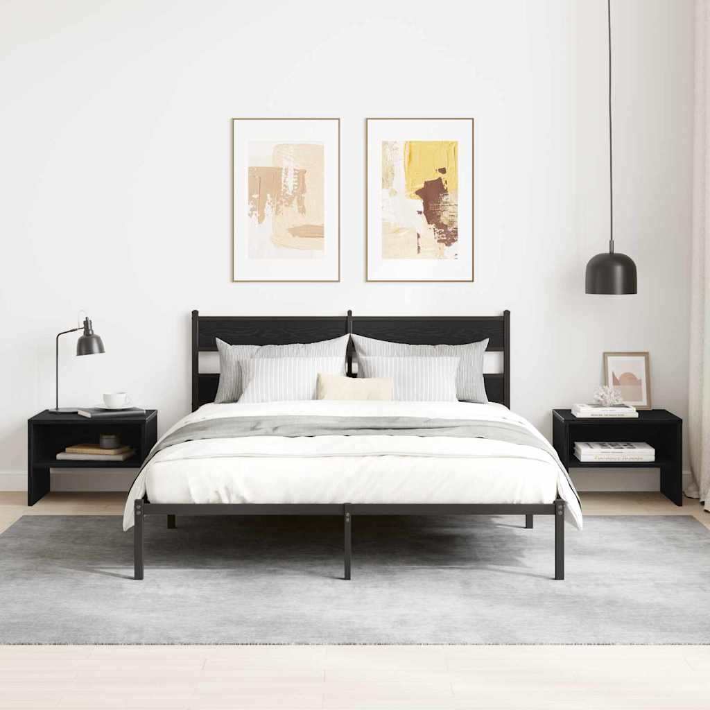 Bedside Cabinet 2 Pieces Black oak 40 x 40 x 30 cm Engineered wood