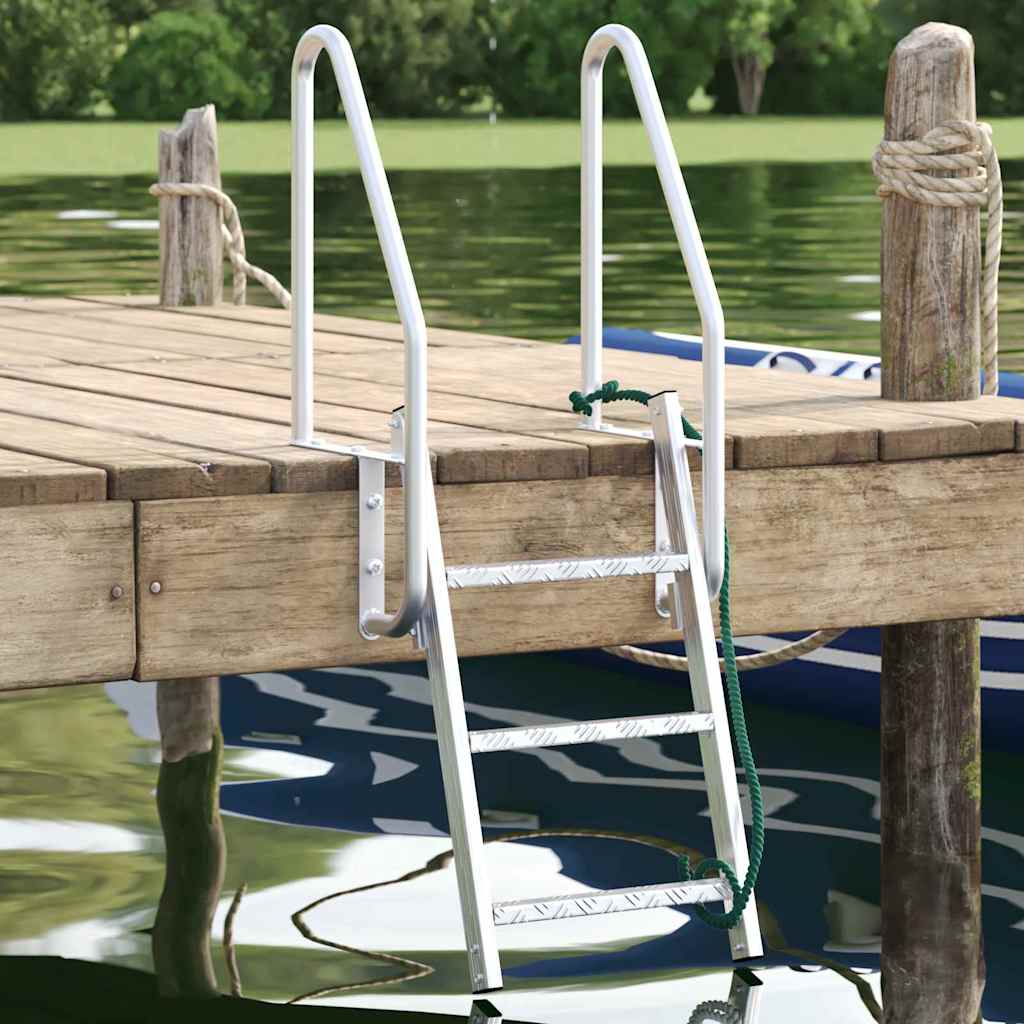 HIPARK 3-Step Dock Ladder 58x77x144 cm Aluminium - Silver