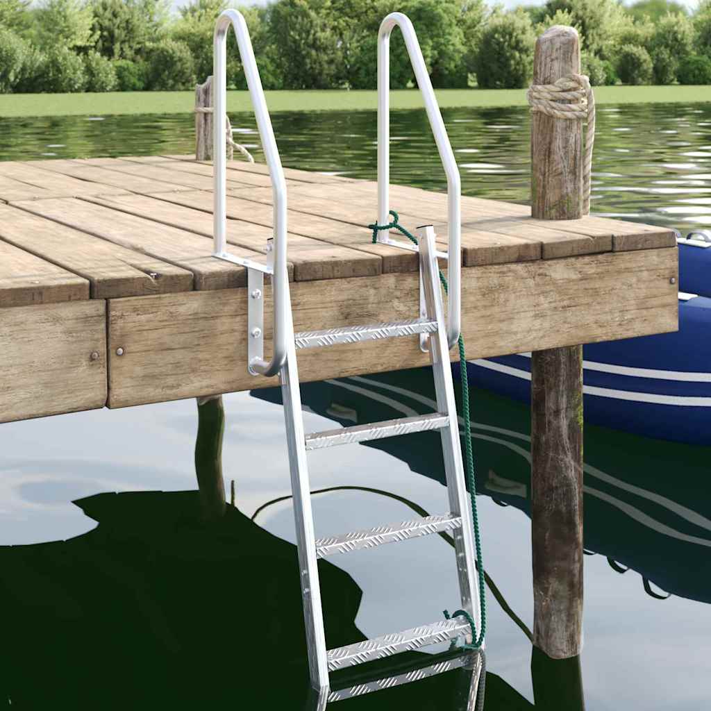 HIPARK 4-Step Dock Ladder 58x77x166 cm Aluminium - Silver