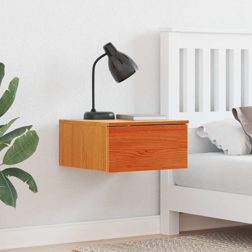 Bedside Table Wax brown 37 x 35 x 18.5 cm Solid pine wood
