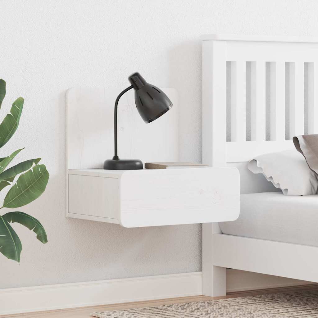Bedside Table 2 Pieces White 44 x 32.5 x 40 cm Solid pine wood