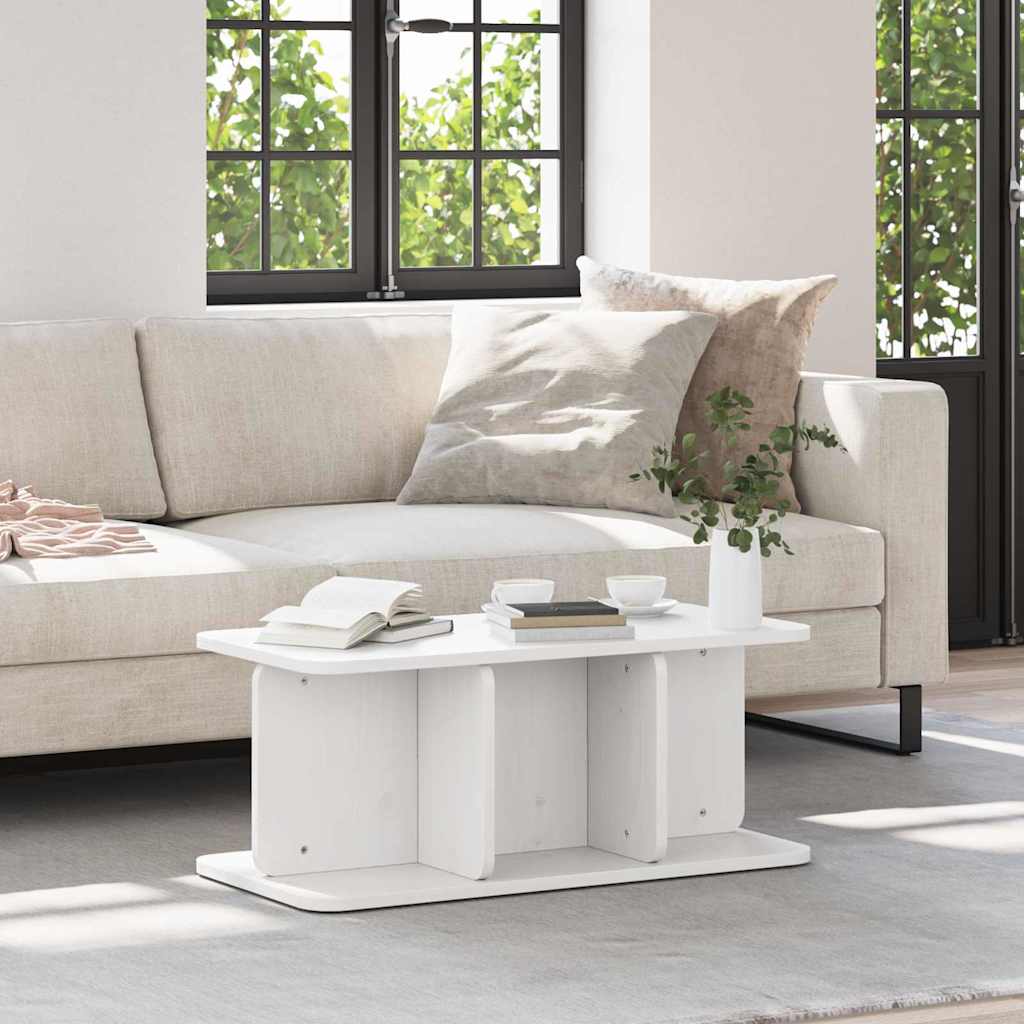 Coffee Table White 80 x 39.5 x 33.5 cm Solid pine wood