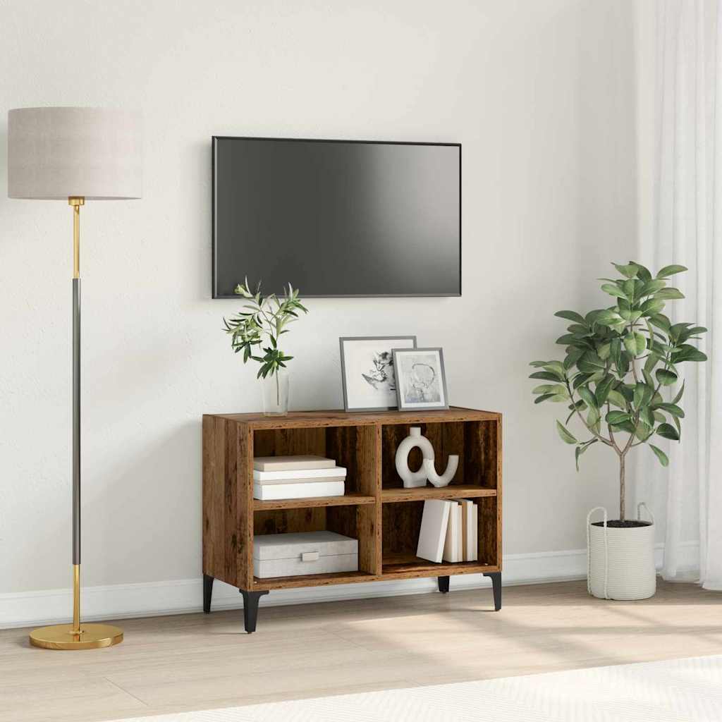 Rustic Entertainment Unit Old Wood Particle board Medium Storage