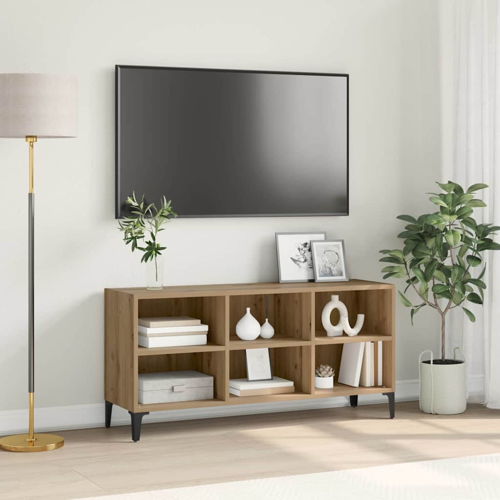 TV Stand Artisan Oak Engineered wood, Metal Medium TV Stand