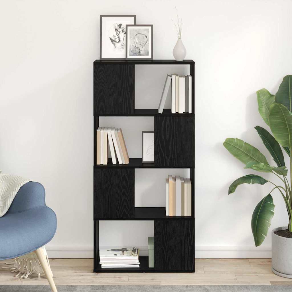 Bookshelf Black oak Engineered wood 60 x 24 x 124 cm