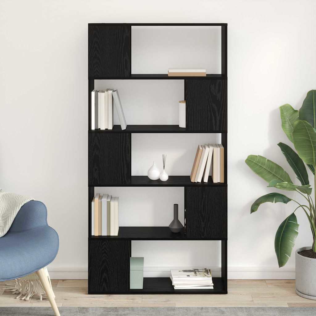 Shelf Unit Black Oak Engineered Wood Medium Shelf Unit