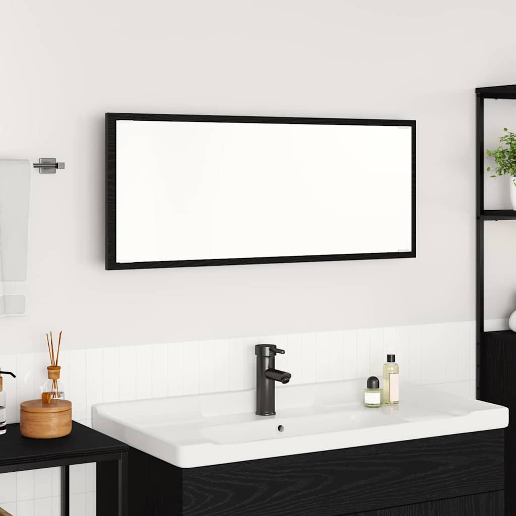Bathroom Mirror Black oak Glass, MDF Large Mirror